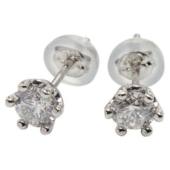 Pt900 プラチナ ダイヤ0.50ct ピアス レディース 【中古】