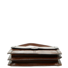 サンローラン ロゴ リザード型押し ハンドバッグ ブラウン レザー レディース SAINT LAURENT 【中古】