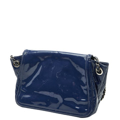 シャネル リップスティック ココマーク チェーン トートバッグ ショルダーバッグ ネイビー パテントレザー レディース CHANEL 【中古】