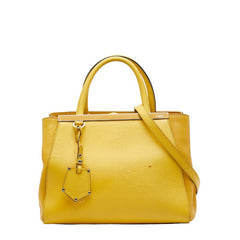 フェンディ プチトゥージュール ハンドバック ショルダーバッグ 2WAY 8BH253 イエロー レザー レディース FENDI 【中古】