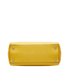 フェンディ プチトゥージュール ハンドバック ショルダーバッグ 2WAY 8BH253 イエロー レザー レディース FENDI 【中古】