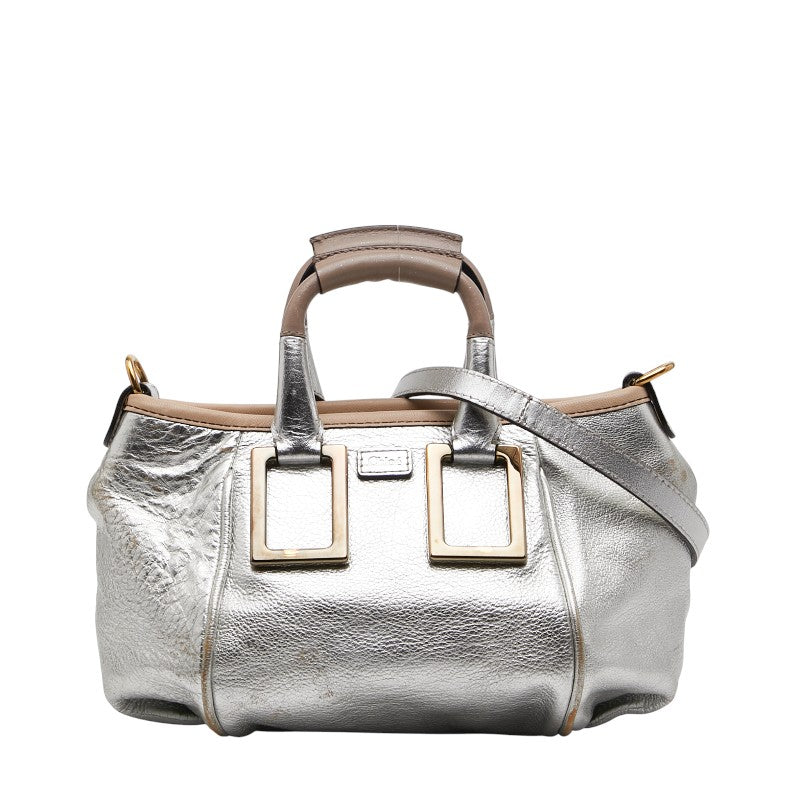 クロエ エテル ハンドバッグ ショルダーバッグ 2WAY シルバー レザー レディース Chloe 【中古】