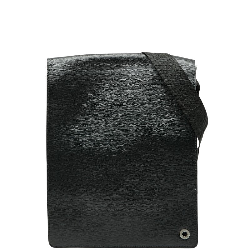 モンブラン ロゴ ショルダーバッグ ブラック レザー レディース MONTBLANC 【中古】