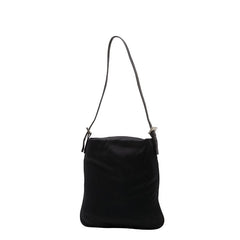 フェンディ マンマバケット ロゴ ショルダーバッグ ブラック ジャージー レザー レディース FENDI 【中古】