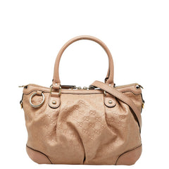 グッチ グッチシマ スーキー ハンドバッグ ショルダーバッグ 2WAY 247902 ベージュ ピンク キャンバス レザー レディース GUCCI 【中古】