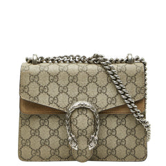 グッチ GGスプリーム ディオニュソス チェーン ショルダーバッグ 421970 ベージュ PVC レザー スエード レディース GUCCI 【中古】