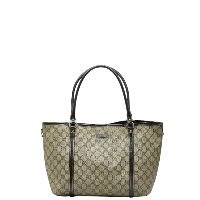 グッチ GGスプリーム トートバッグ 197953 ベージュ ブラウン PVC レザー レディース GUCCI 【中古】