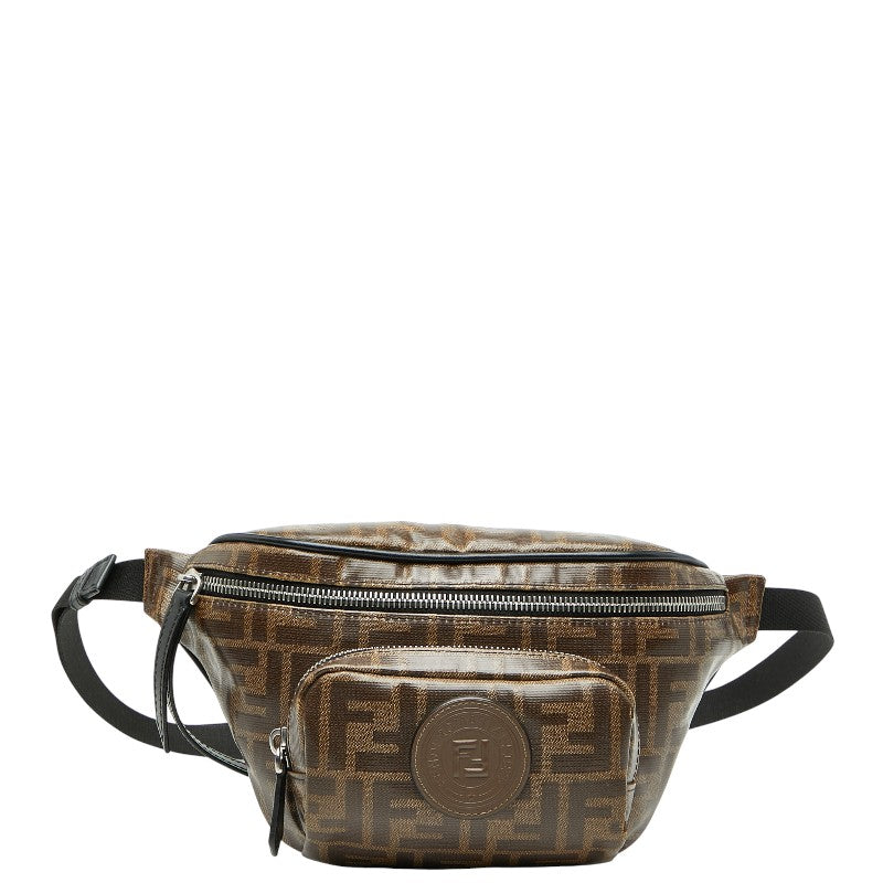 フェンディ ズッカ ボディバッグ ベルトバッグ 7VA446 ブラウン レザー レディース FENDI 【中古】