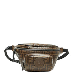 フェンディ ズッカ ボディバッグ ベルトバッグ 7VA446 ブラウン レザー レディース FENDI 【中古】