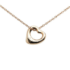 ティファニー オープンハート 3Pダイヤ ネックレス K18PG ピンクゴールド レディース TIFFANY&Co. 【中古】