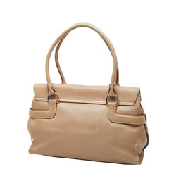 サルヴァトーレフェラガモ ガンチーニ ハンドバッグ ベージュ レザー レディース Salvatore Ferragamo 【中古】