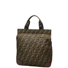 フェンディ ズッカ トートバッグ ハンドバッグ 2321 26555 ブラウン ナイロン レザー レディース FENDI 【中古】