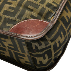 フェンディ ズッカ トートバッグ ハンドバッグ 2321 26555 ブラウン ナイロン レザー レディース FENDI 【中古】