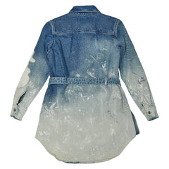 オフホワイト ブリーチペイント加工 ワンピース チュニック サイズ38 OWYM002R20773098 ブルー マルチカラー デニム レディース OFF-WHITE 【中古】