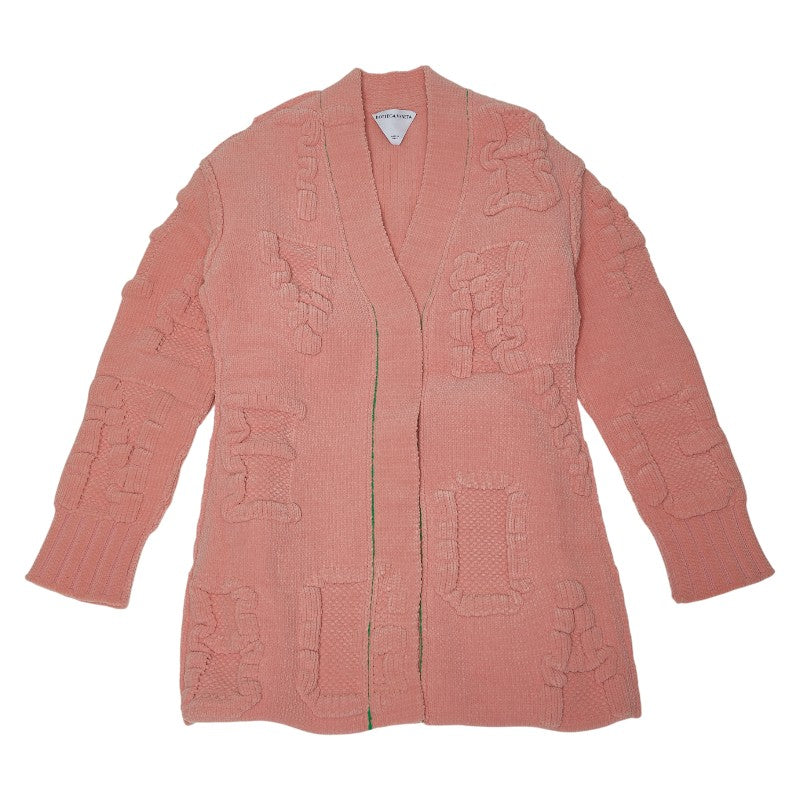 ボッテガヴェネタ エンボスロゴ カーディガン サイズXS 689713 ピンク ナイロン ポリウレタン レディース BOTTEGAVENETA 【中古】