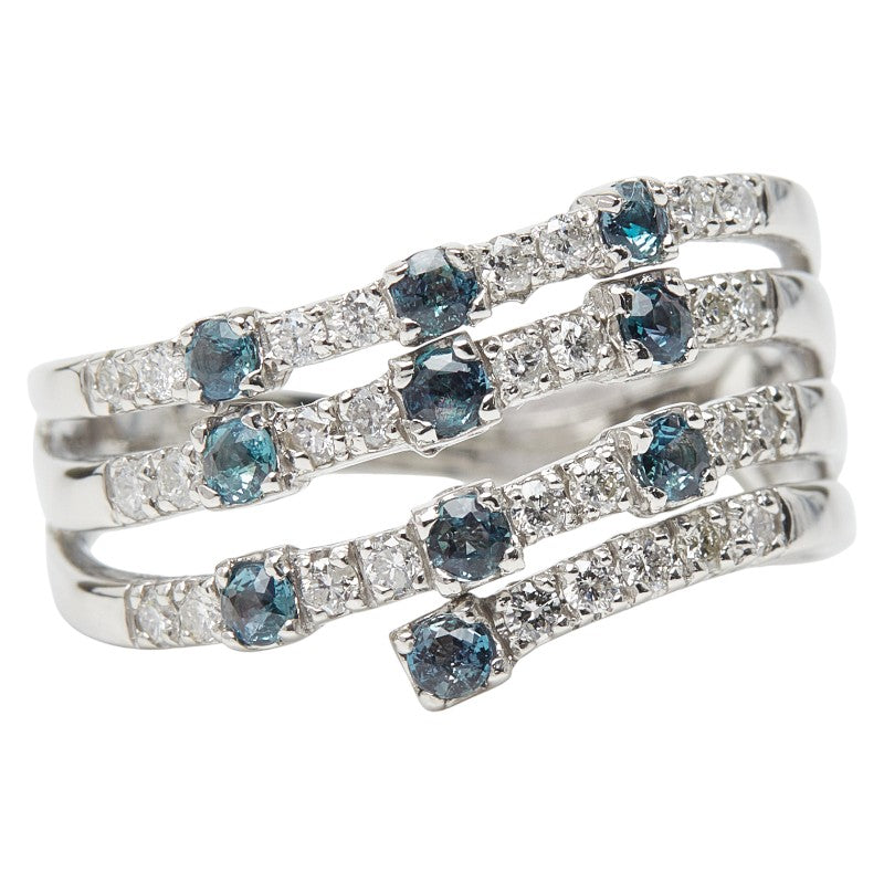 Pt900 プラチナ アレキサンドライト0.33ct ダイヤ0.30ct リング 指輪 レディース 11.5号 【中古】