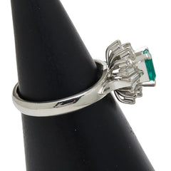 Pt900 プラチナ エメラルド0.54ct ダイヤ0.41ct リング 指輪 レディース 8号 【中古】
