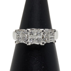 K18WG ホワイトゴールド ダイヤ0.50ct ダイヤ0.73ct リング 指輪 レディース 11号 【中古】
