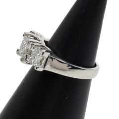 K18WG ホワイトゴールド ダイヤ0.50ct ダイヤ0.73ct リング 指輪 レディース 11号 【中古】