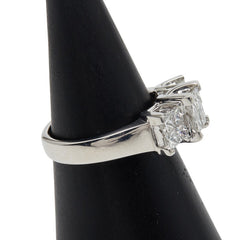 K18WG ホワイトゴールド ダイヤ0.50ct ダイヤ0.73ct リング 指輪 レディース 11号 【中古】