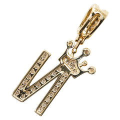 K18YG イエローゴールド ダイヤ0.30ct アルファベット Nモチーフ イニシャル ペンダントトップ レディース 【中古】