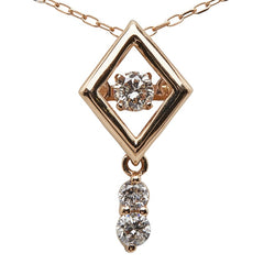 K18PG ピンクゴールド ダイヤ0.15ct ネックレス レディース 【中古】