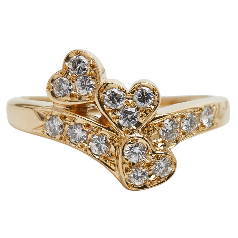 ポーラ K18YG イエローゴールド ダイヤ0.30ct ダイヤ0.132ct リング 指輪 レディース POLA 9号 【中古】