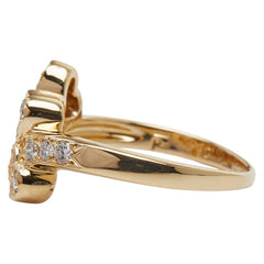 ポーラ K18YG イエローゴールド ダイヤ0.30ct ダイヤ0.132ct リング 指輪 レディース POLA 9号 【中古】