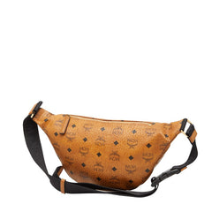 エム シー エム ヴィセトス モノグラム ボディバッグ ウエストバッグ ブラウン ブラック レザー レディース MCM 【中古】