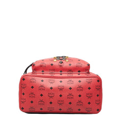 エム シー エム ヴィセトス ロゴグラム スタッズ リュック デイパック MMK4AVE51 レッド レザー レディース MCM 【中古】