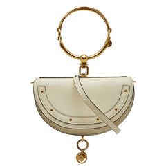 クロエ ナイル ミノディエール ブレスレットバッグ ハンドバッグ ショルダーバッグ 2WAY ホワイト レザー レディース Chloe 【中古】