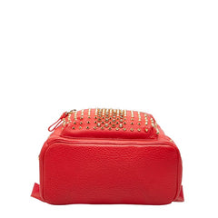 エム シー エム スタッズ リュック バックパック レッド レザー ビジュー レディース MCM 【中古】