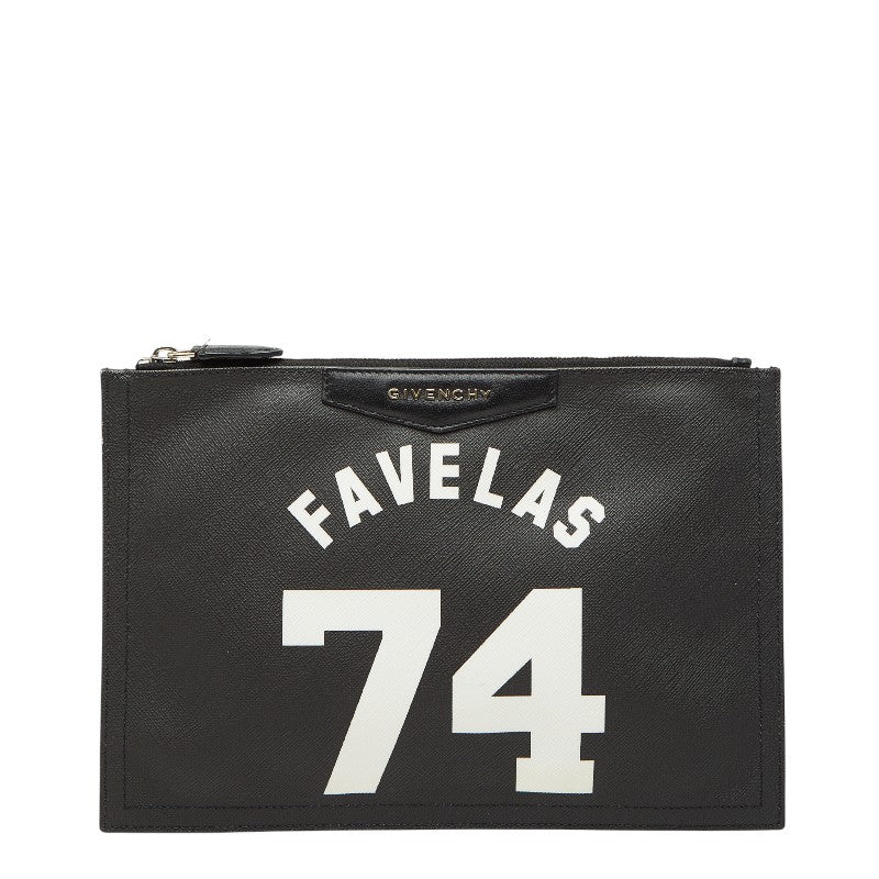 ジバンシー FAVELAS 74 クラッチバッグ ブラック ホワイト レザー レディース Givenchy 【中古】