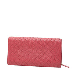 ボッテガヴェネタ イントレチャート 長財布 ピンク レザー レディース BOTTEGAVENETA 【中古】