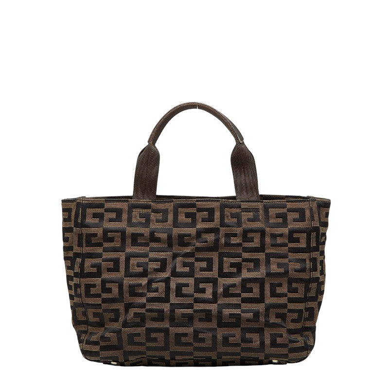 ジバンシー ロゴ トートバッグ ハンドバッグ ブラウン ブラック キャンバス レディース Givenchy 【中古】