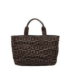 ジバンシー ロゴ トートバッグ ハンドバッグ ブラウン ブラック キャンバス レディース Givenchy 【中古】