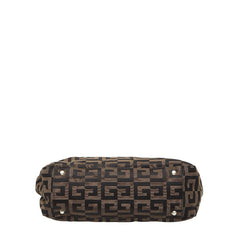 ジバンシー ロゴ トートバッグ ハンドバッグ ブラウン ブラック キャンバス レディース Givenchy 【中古】