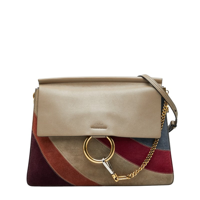 クロエ フェイ ショルダーバッグ グレージュ マルチカラー レザー スウェード レディース Chloe 【中古】
