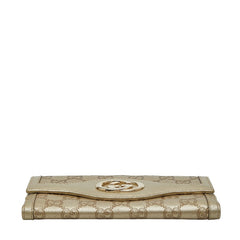 グッチ インターロッキングG 長財布 282426 ゴールド レザー レディース GUCCI 【中古】