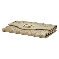 グッチ インターロッキングG 長財布 282426 ゴールド レザー レディース GUCCI 【中古】