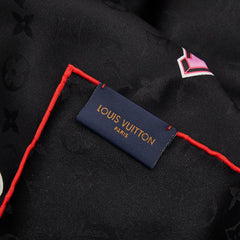 ルイ ヴィトン カレ LV ストーリーズ スカーフ M70211 ブラック マルチカラー シルク レディース LOUIS VUITTON 【中古】