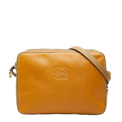 ロエベ アナグラム ショルダーバッグ ベージュ イエロー レザー レディース LOEWE 【中古】