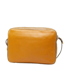 ロエベ アナグラム ショルダーバッグ ベージュ イエロー レザー レディース LOEWE 【中古】