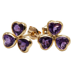 K18YG イエローゴールド アメジスト ピアス レディース 【中古】