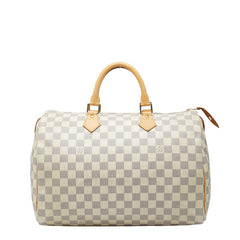 ルイ ヴィトン ダミエ アズール スピーディ35 ハンドバッグ ボストンバッグ N41535 ホワイト PVC レザー レディース LOUIS VUITTON 【中古】