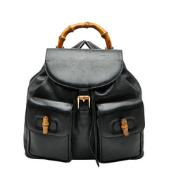 グッチ バンブー リュック バックパック 003 2058 0016 ブラック レザー レディース GUCCI 【中古】