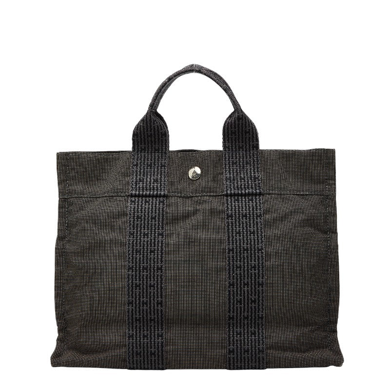 エルメス エールライン トートPM ハンドバッグ トートバッグ グレー キャンバス レディース HERMES 【中古】