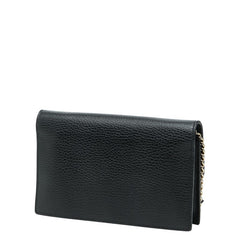 グッチ インターロッキングG ショルダーバッグ チェーンウォレット 510314 ブラック レザー レディース GUCCI 【中古】