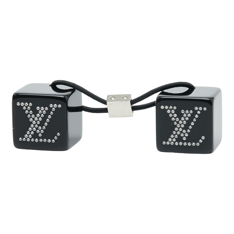 ルイ ヴィトン ヘアキューブ アンクルージョン ラインストーン ヘアアクセサリー ヘアゴム ブラック レジン レディース LOUIS VUITTON 【中古】