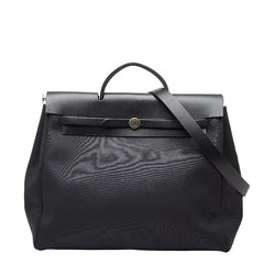 エルメス エールバッグMM ハンドバッグ ショルダーバッグ 2WAY ブラック トワルオフィシエ レザー レディース HERMES 【中古】